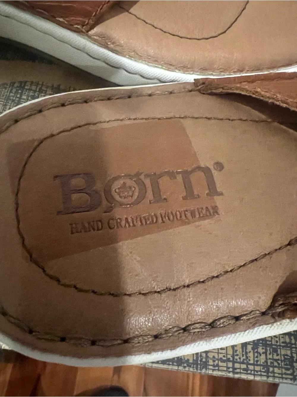 Born Men’s Tan Brown Leather Toe-Post Sandals Men’s Size 12M